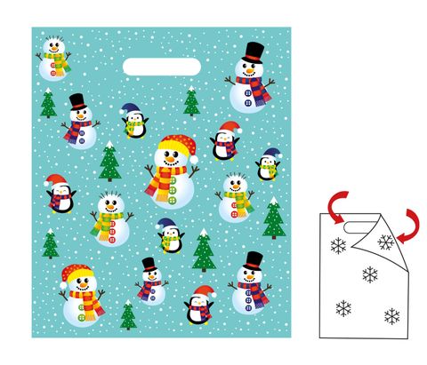 Obrázek produktu: Mikulášská taška 30 × 36 cm - Sněhuláci