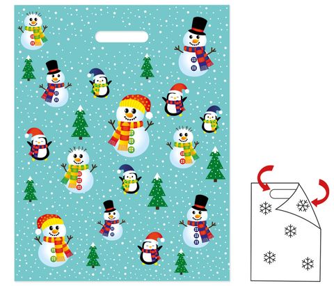 Obrázek produktu: Mikulášská taška 36 × 46 cm - Sněhuláci