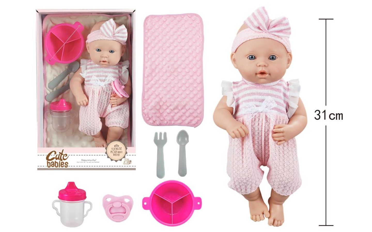 Miminko s doplňky 28 cm