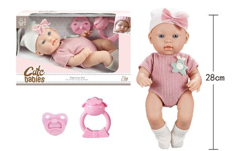 Obrázek produktu: Miminko s dudlíkem a chrastítkem 28 cm