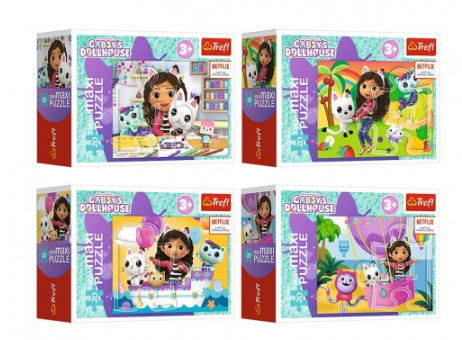 Minipuzzle miniMaxi 20 dílků Gabbyin pestrý den/ Gabby´s Dollhouse, mix druhů