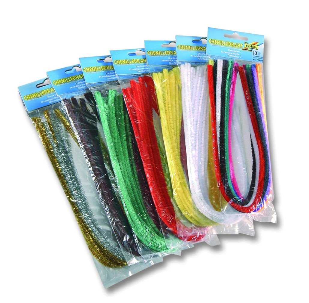 Modelovací drátky - průměr 8 mm, délka 50 cm, 100 ks - mix barev