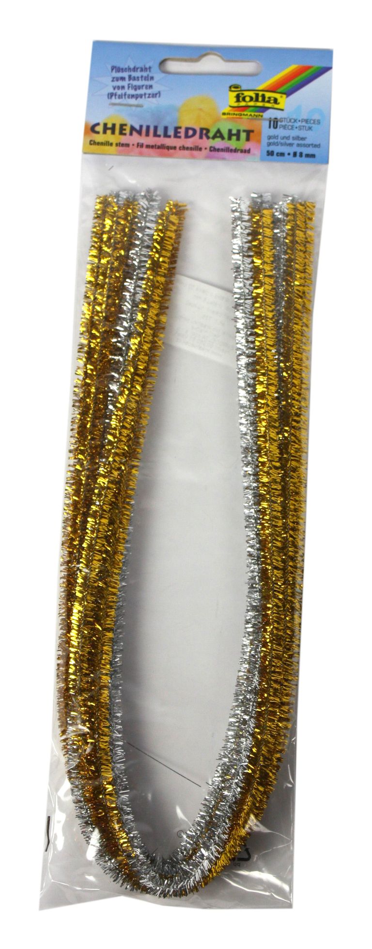 Modelovací drátky - stříbrné + zlaté (5+5 ks, 50 cm)
