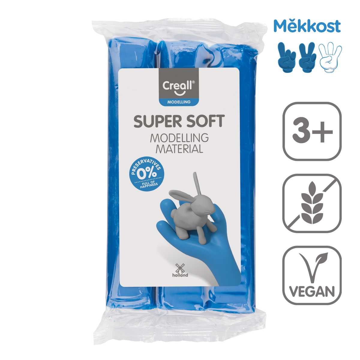 Modelovací hmota Creall Super soft, 500 g, modrá