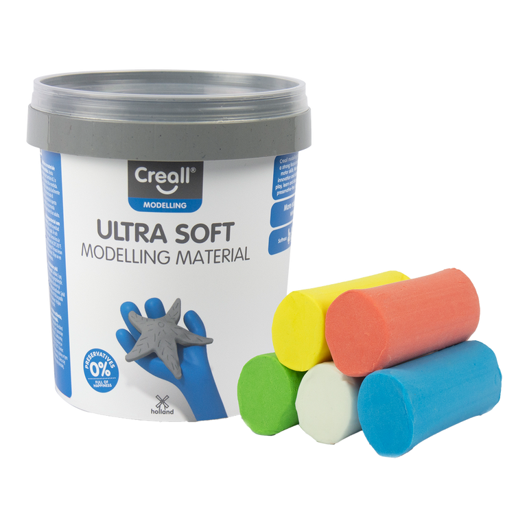 Modelovací hmota Creall Ultra soft, 5 × 60 g, kelímek, mix barev