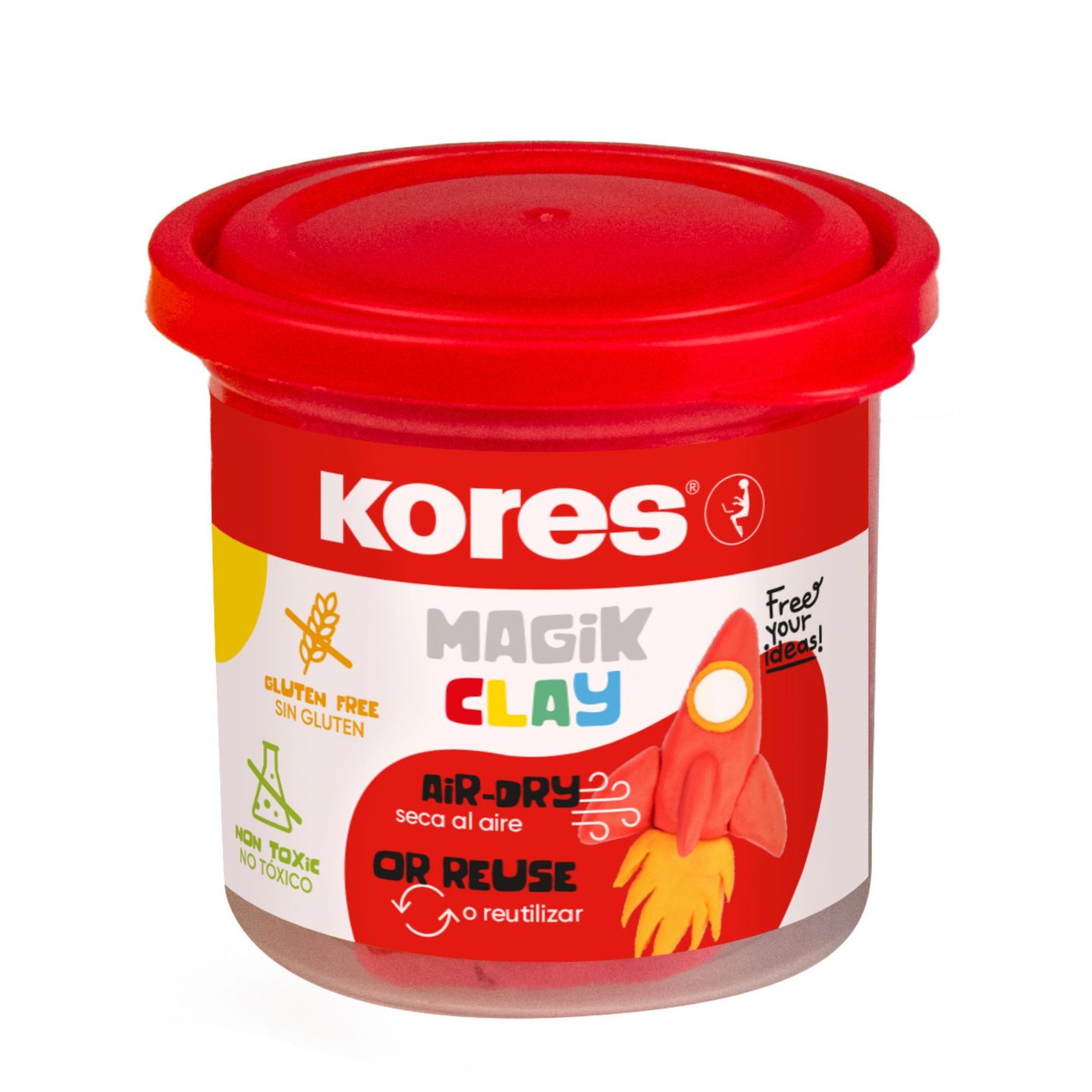 Modelovací hmota Kores Magik Clay 40 g - červená