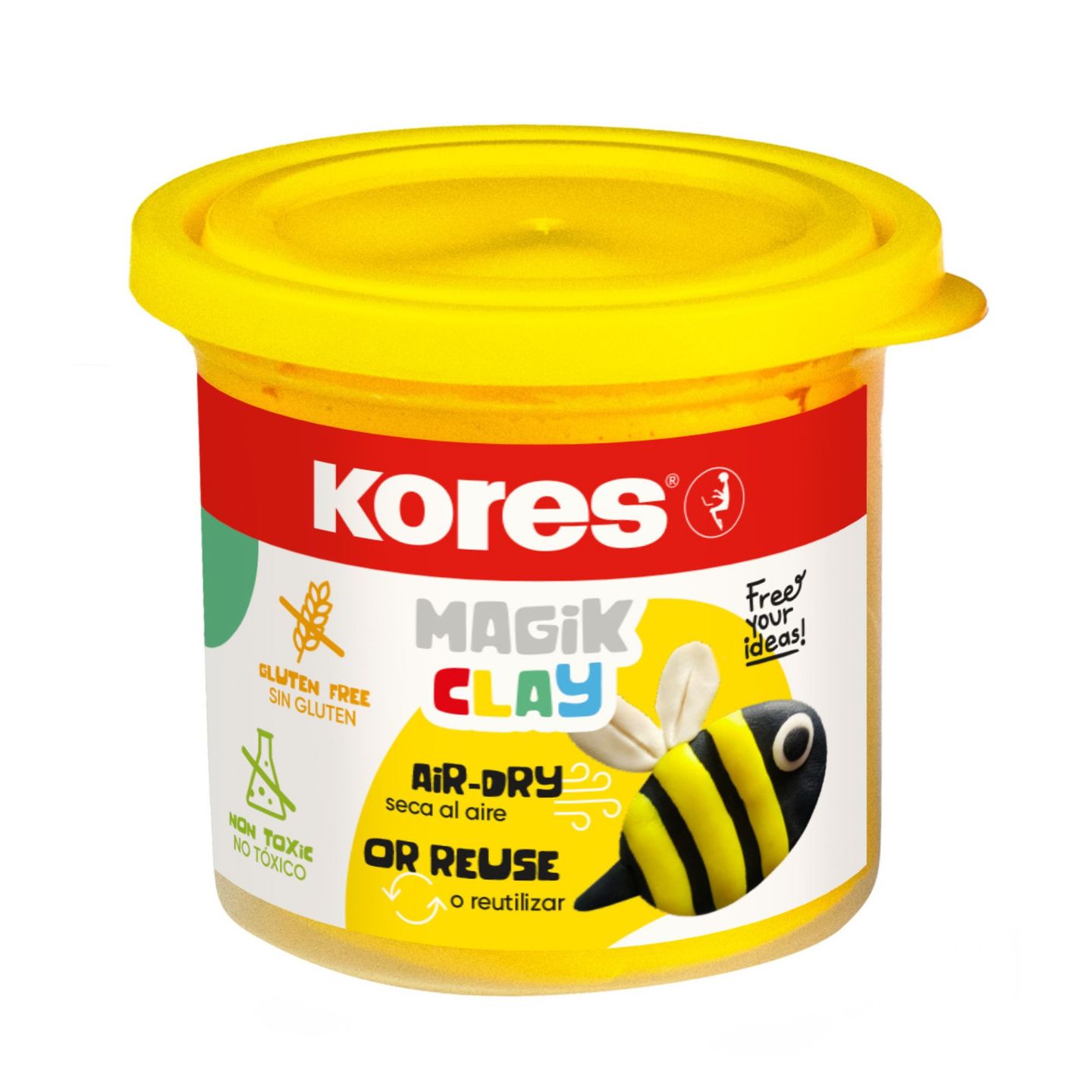 Modelovací hmota Kores Magik Clay 40 g - žlutá