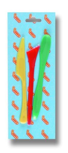 Modelovací nože plastové Jovi - 3 ks, závěs