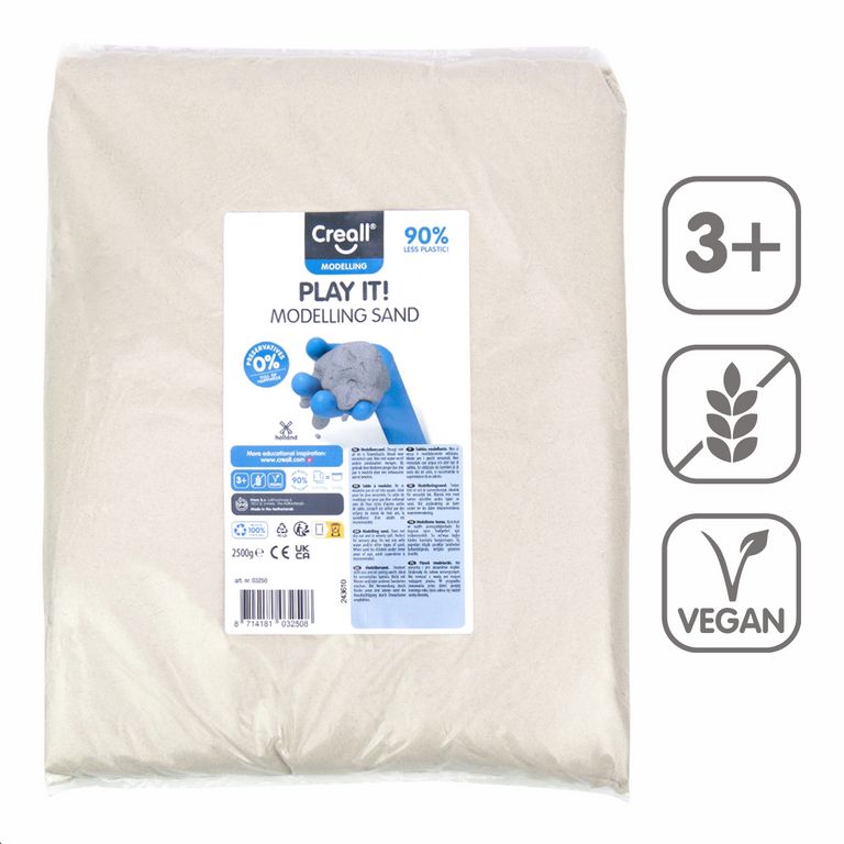Levně Modelovací písek Creall Playt it!, 2500 g - náhradní náplň - přírodní