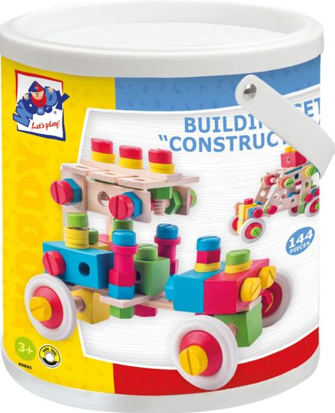 Obrázek produktu: Montážní stavebnice v kyblíku Constructor 130 dílů