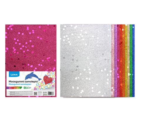Obrázek produktu: MOOSGUMMI A4 mix BIO GLITR s flitry samolepící LUMA, 10ks