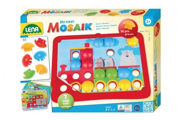 Mozaika klobouček doprava 3,2 cm hladký 36 ks + předlohy 7 ks pro nejmenší