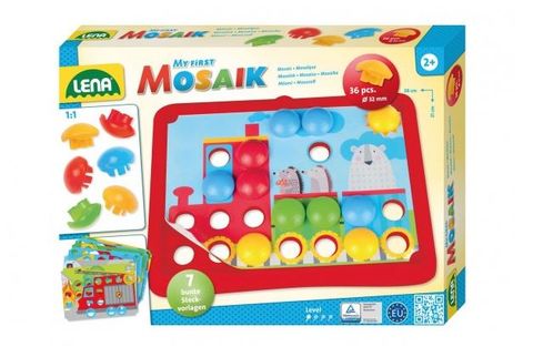 Obrázek produktu: Mozaika klobouček doprava 3,2 cm hladký 36 ks + předlohy 7 ks pro nejmenší
