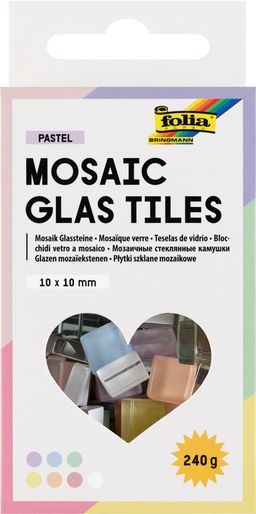 Obrázek produktu: Mozaikové kamínky - 10 x 10 mm - skleněné - PASTEL