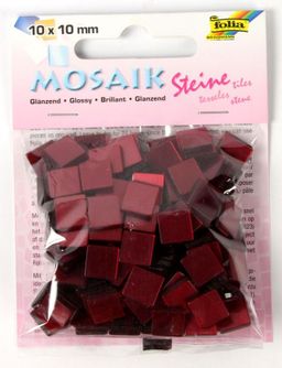 Obrázek produktu: Mozaikové kamínky - blýskavé - barva tmavě červená