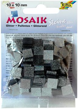 Obrázek produktu: Mozaikové kamínky - se třpytkami - barva šedá