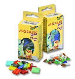 Obrázek produktu: Mozaikové kamínky - skleněné - 5 balení v sadě (mix 10 barev, 1500 ks)