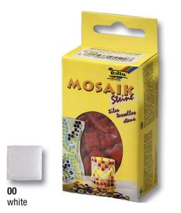 Obrázek produktu: Mozaikové kamínky - skleněné - barva bílá