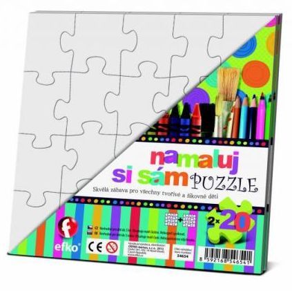 Namaluj si sám puzzle - 2 × 20 malých dílků
