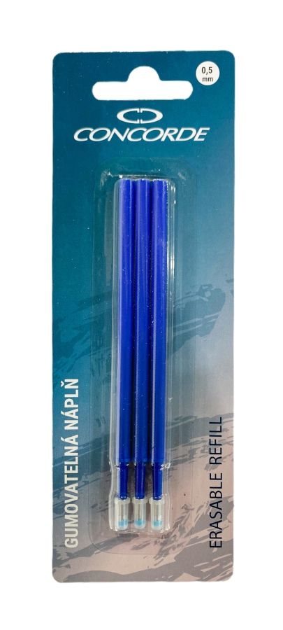 Obrázek produktu: Náplň do gumovatelného pera CONCORDE 0,5 mm modrá - 3 ks