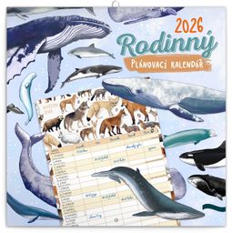 Obrázek produktu: Nástěnný kalendář rodinný plánovací 2026 Animalium, 30 × 30 cm