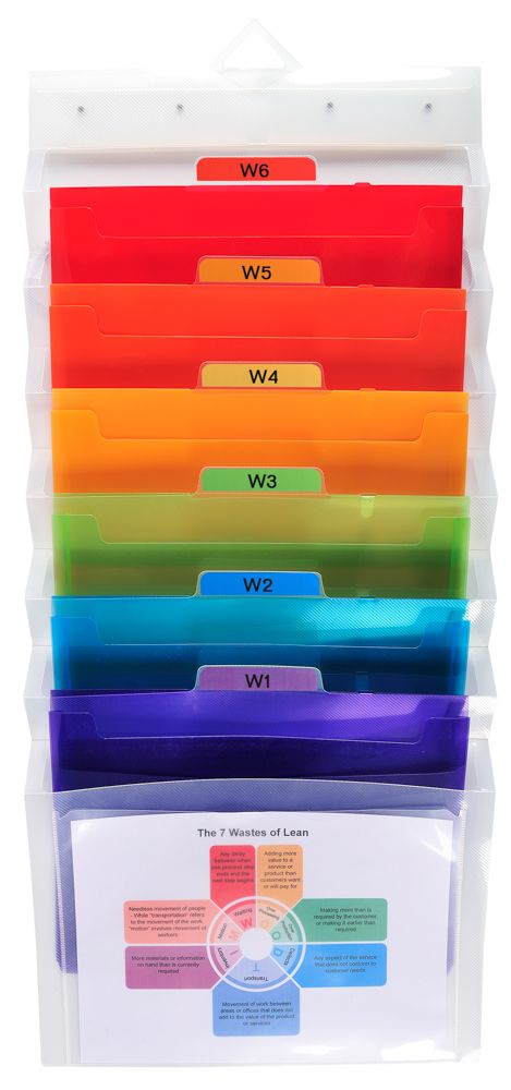 Nástěnný organizér Crystal, A4 maxi, PP, 6 kapes