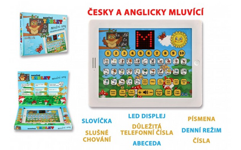 Obrázek produktu: Naučný tablet moudré sovy dvojjazyčný CZ + AJ