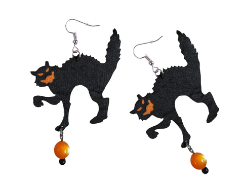 Obrázek produktu: Naušnice kočky čarodějnice/ Halloween