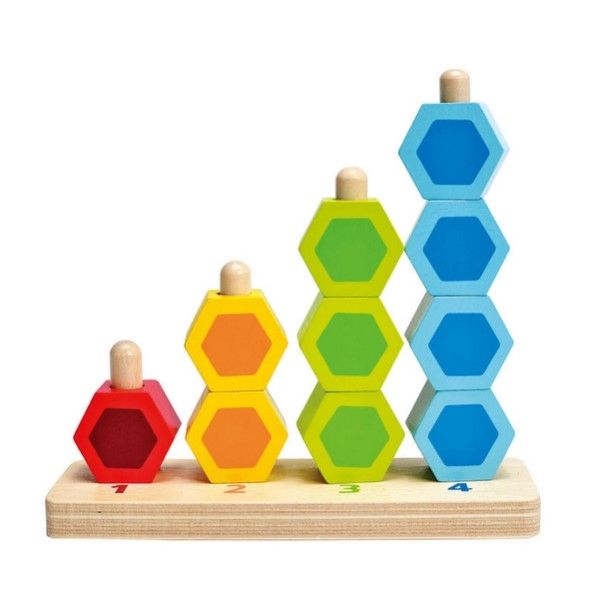 Hape Navlékací barevné šestiboké tvary