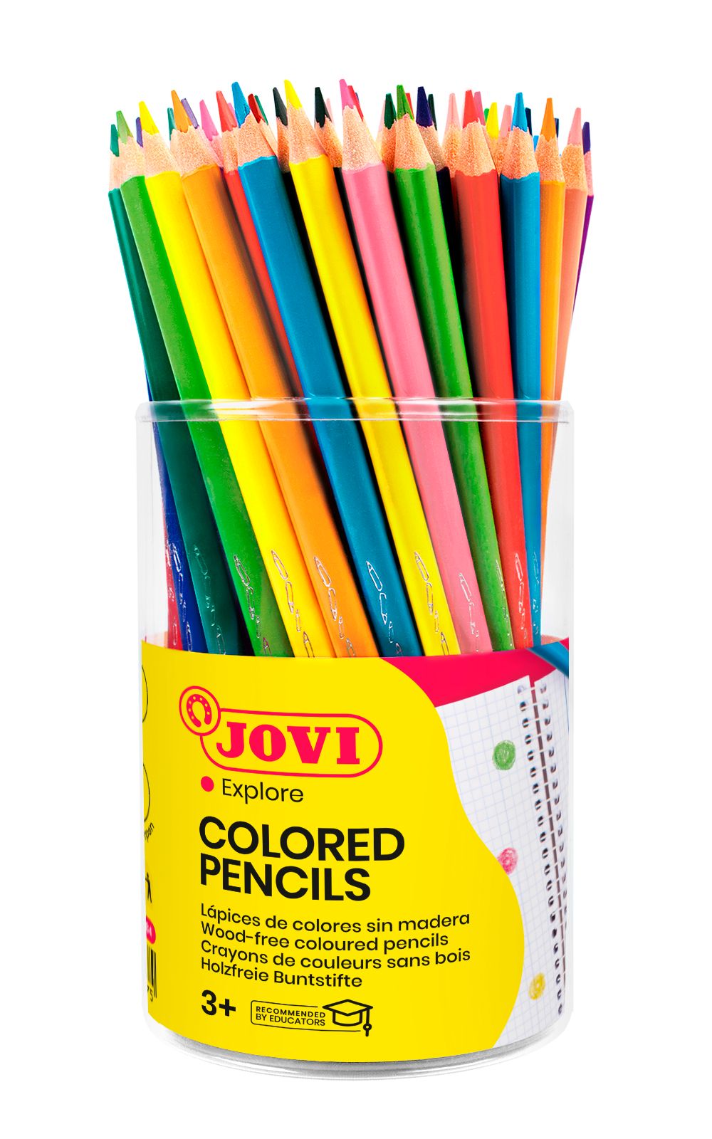 Nedřevěné pastelky JOVI trojhranné, 12 barev - 84 ks