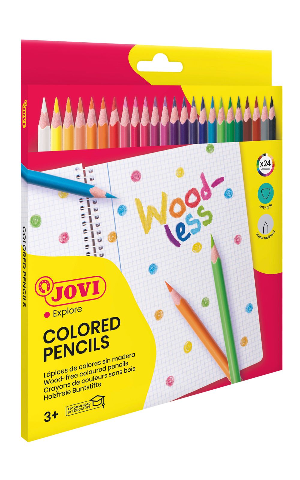 Nedřevěné pastelky JOVI trojhranné - 24 ks