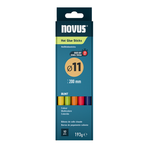 Obrázek produktu: NOVUS Tavné tyčinky, Ø 11 mm, 10 ks, mix barev - 20 cm