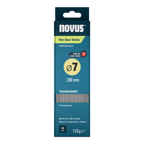 Obrázek produktu: NOVUS Tavné tyčinky - Ø 7 mm, 16 ks, transparentní - 20 cm
