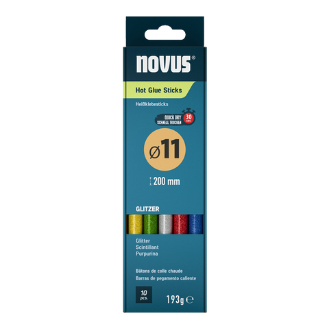 Obrázek produktu: NOVUS Tavné tyčinky - se třpytkami Ø 11 mm, 10 ks - 20 cm
