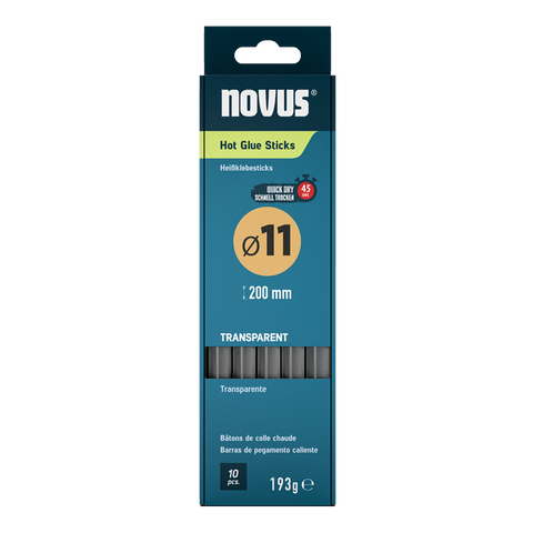Obrázek produktu: NOVUS Tavné tyčinky - Transparent, Ø 11 mm, 10 ks - 20 cm