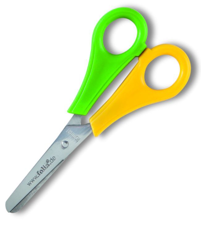 Nůžky - 13,5 cm - kulaté - pro leváky - mix barev