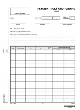Obrázek produktu: Obal chorobopisu pro psychiatrické léčebny