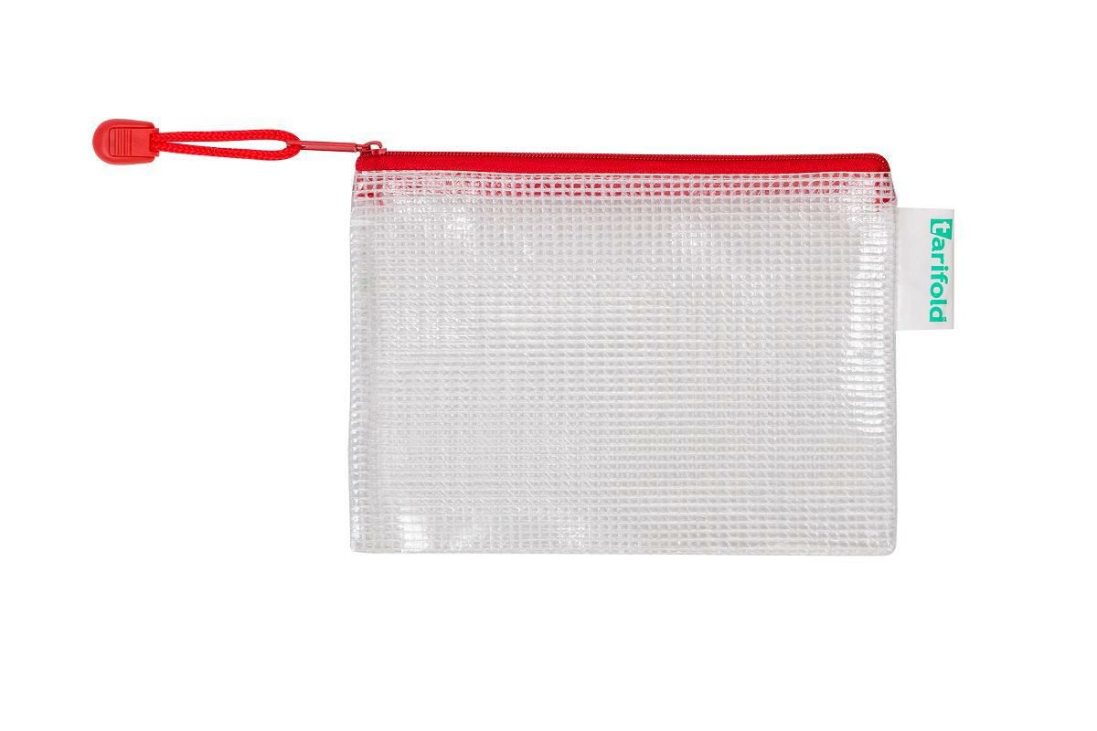 Obálka se zipem A5, PVC síťovina - červená