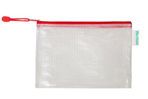 Obrázek produktu: Obálka se zipem A6, PVC síťovina - červená