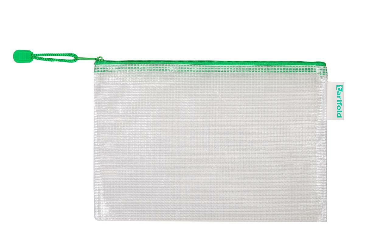 Obálka se zipem A6, PVC síťovina - zelená