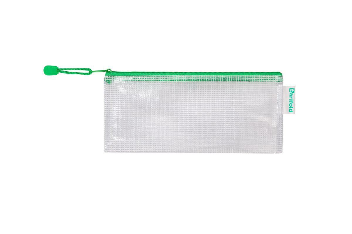 Obálka se zipem DL, PVC síťovina - zelená