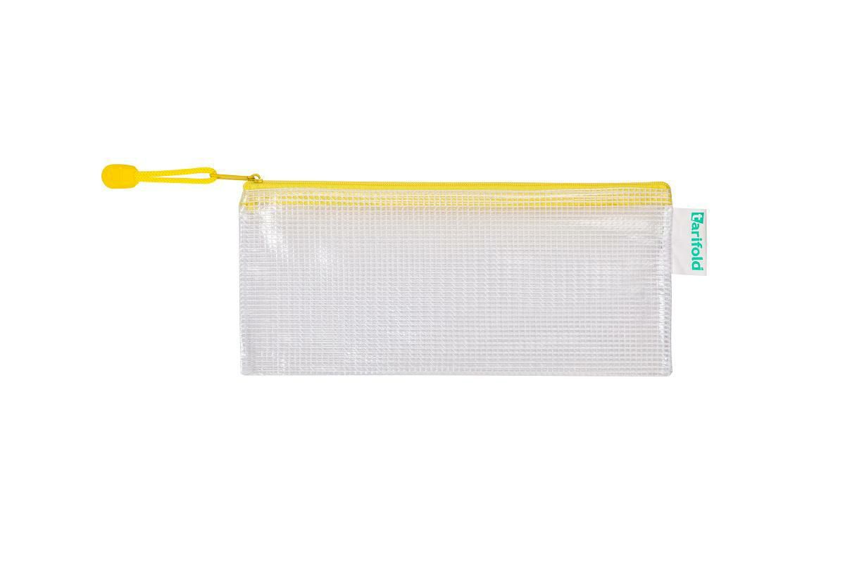 Obálka se zipem DL, PVC síťovina - žlutá