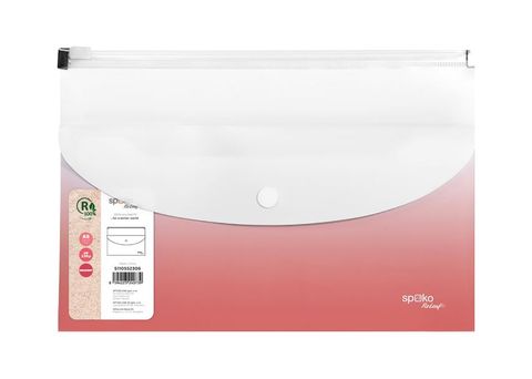 Obrázek produktu: Obálka se zipem Spoko ReLeaf A5 + kapsa s drukem PP Gradient - růžová