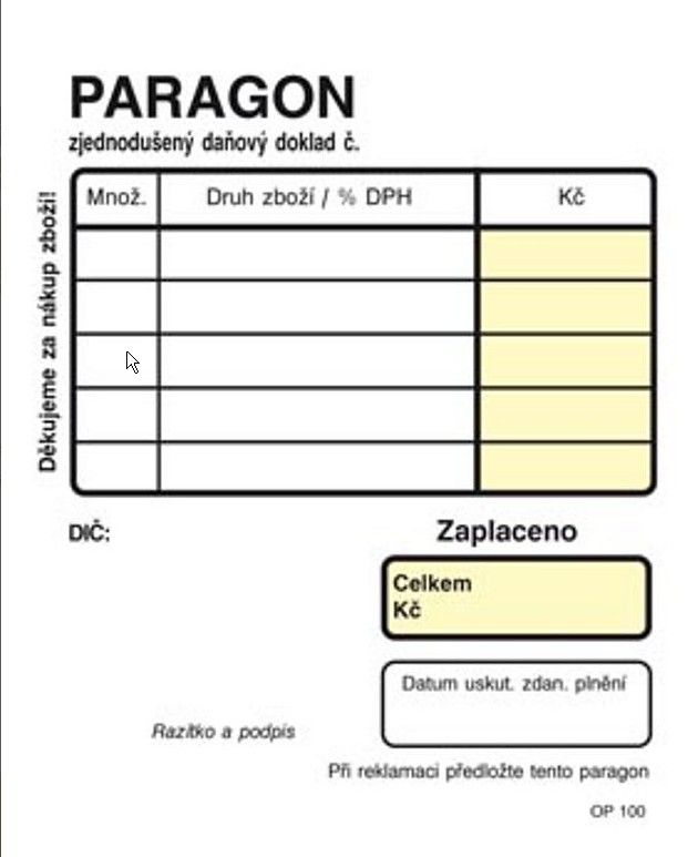 Obchodní paragon NCR