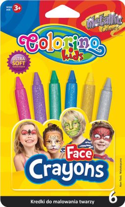 Obrázek produktu: Obličejové barvy Colorino - 6 barev - metalické
