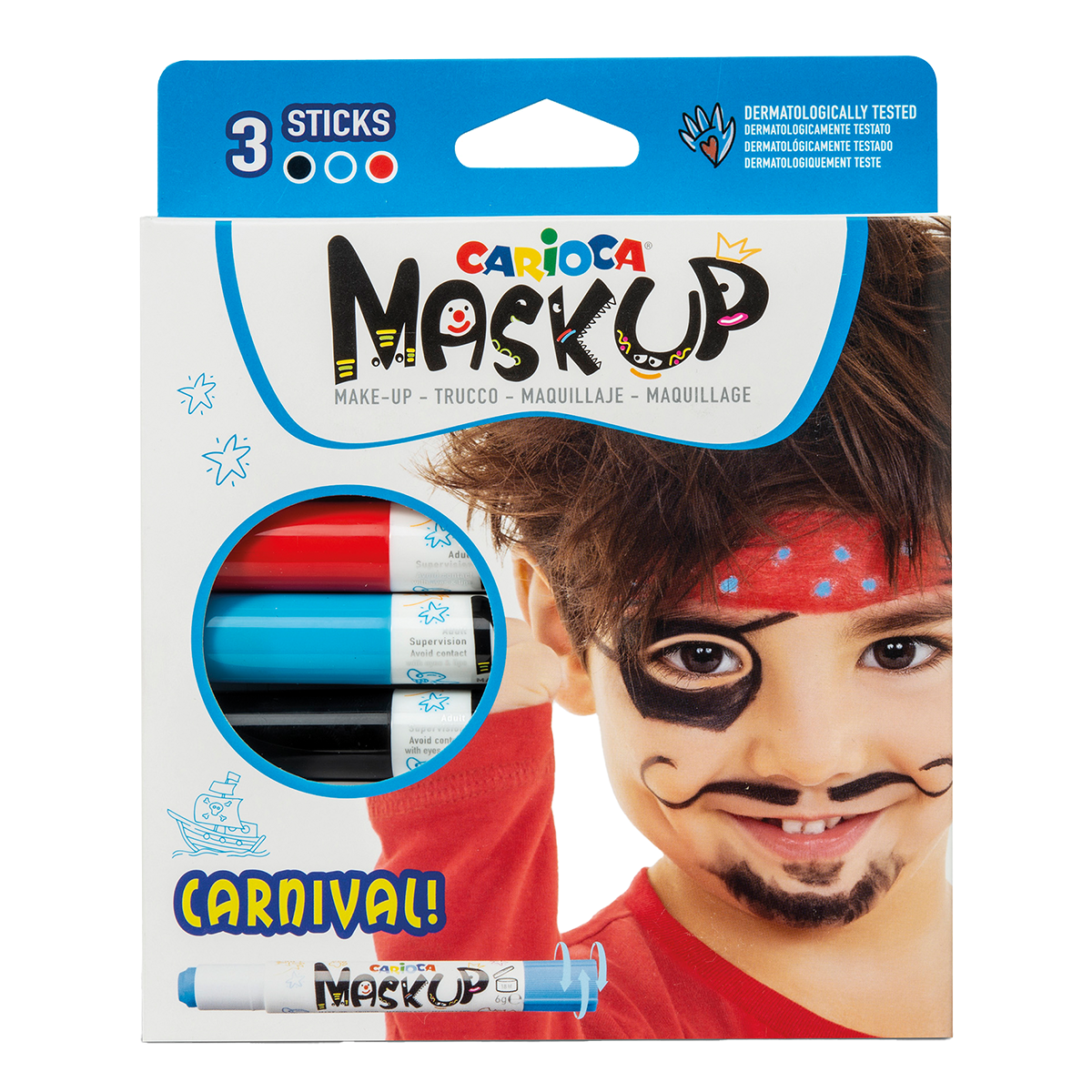 Obličejové barvy v tyčince Carioca Carnival - 3 ks