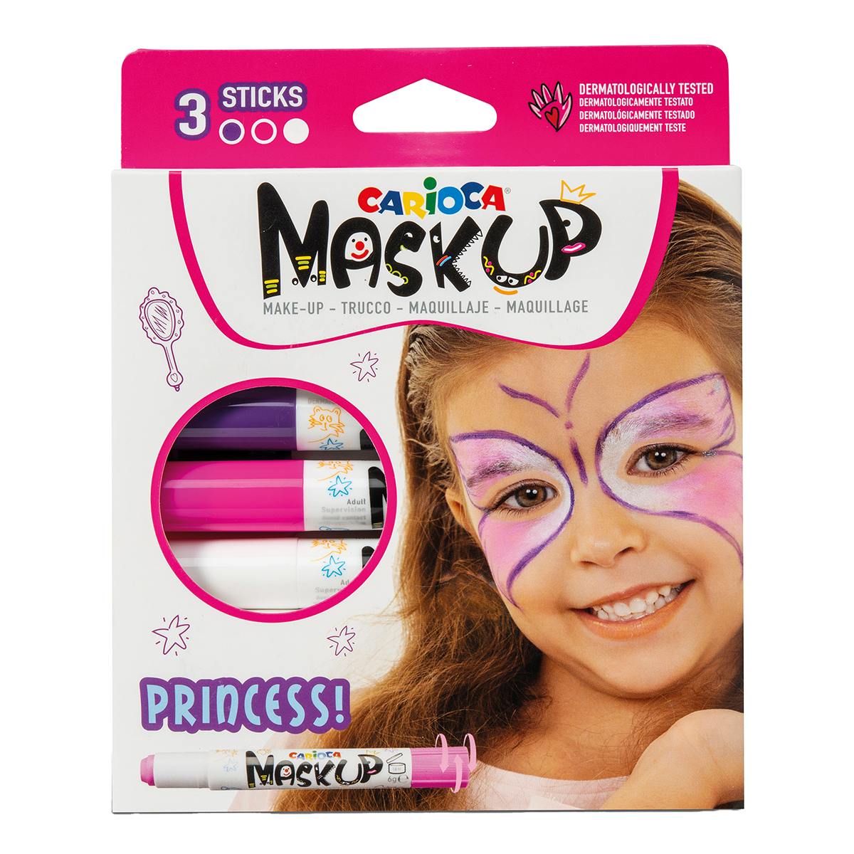 Obličejové barvy v tyčince Carioca Princess - 3 ks