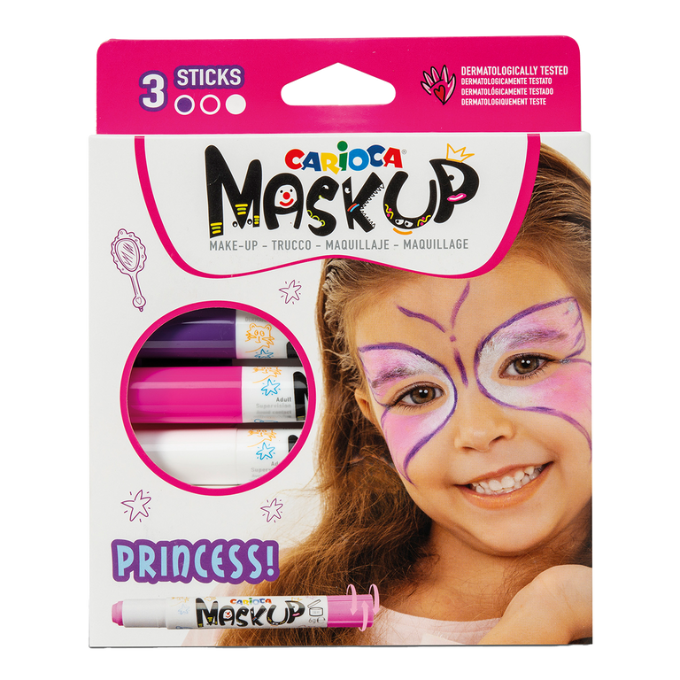 Carioca Mask Up barvy na obličej Princess 3 ks Carioca