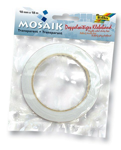 Oboustranná průhledná lepicí páska (k mozaikám) 10 mm × 18 m