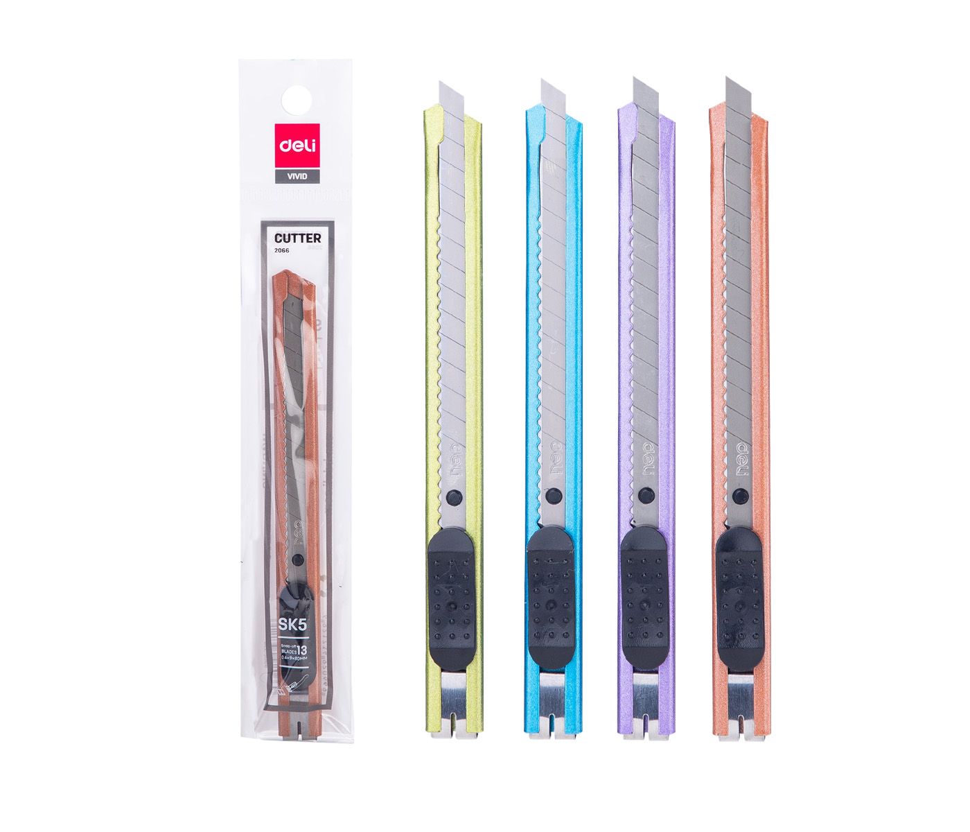 Odlamovacé nůž DELI E2066 135 mm kovový - mix barev
